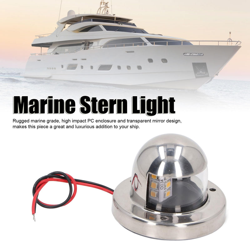 FTVOGUE Boat Anchor Stern Light, LED 12V DC White Navigation Light for Yachts Pontoons Stainless Steel IP66 135 Degree 2NM Visible Foldable Base 1 Pack