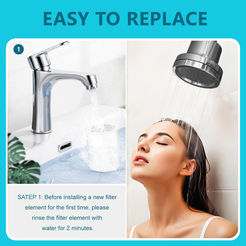 Shower Head Replacement Filter Cartridge - Compatible with Myhalos High-Pressure Filtered Showerhead.(3PACK)
