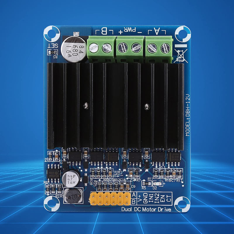 DC5-12V 0A-30A Dual Channel H Bridge Motor Driver Board Module Robot Stepper Driver Controller Board Module for Coreless Motor for Toy Cars DC Motors ﻿