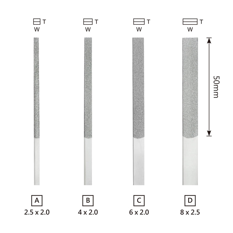 MIRACLE 12-Piece Tapered Diamond File Set – Grit 120/200 / 400 – Precision Hand Files with Color-Coded Handles for Metal, Wood, Glass, Plastic, Jewelry, and Nail Enhancements 6.69” Length