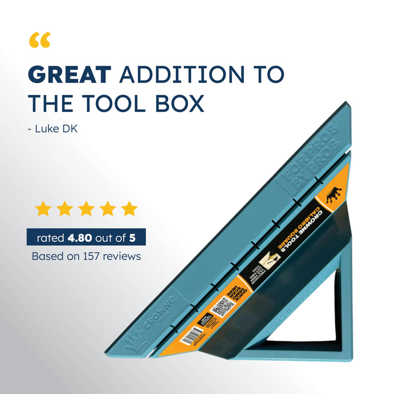 CaliBro Square – Patented Tile Trim & Jolly Cutting Guide, Carpenter Tile Tool, ABS Plastic – Blue