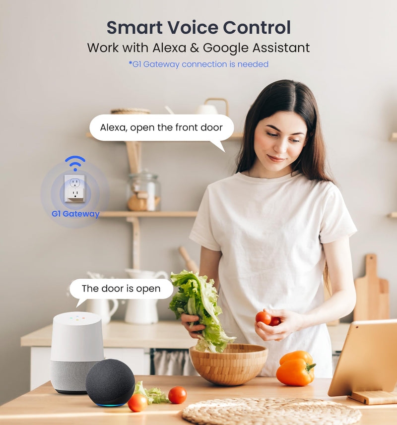 Veise VE017 Fingerprint Smart Door Lock, App Control, 7-in-1 Keyless Entry, Auto Lock, Emergency Power Port, Electronic Touchscreen Keypad, Biometric Smart Locks for Front Door, Satin Nickel