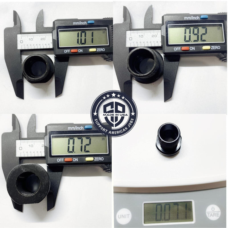 14x1 LH Female to 3/4x16 Male Thread Adapter Steel Black