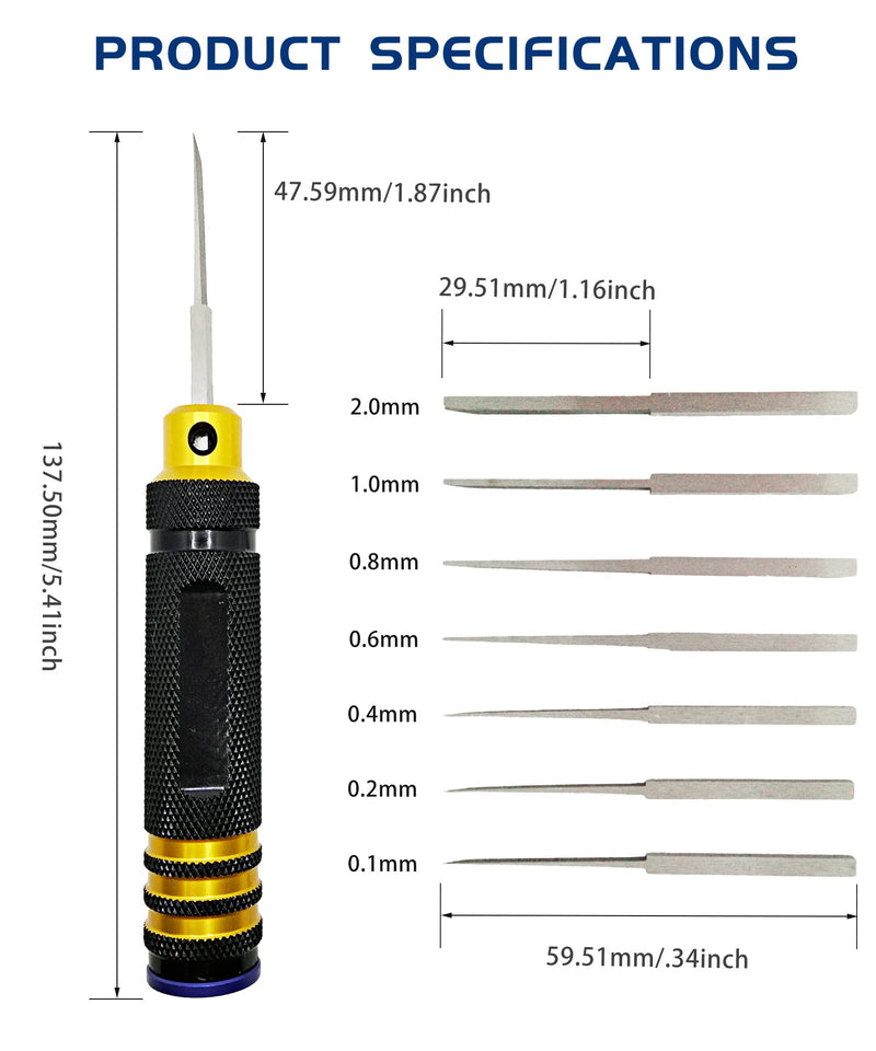Model Chisel with 0.1/0.2/0.4/0.6/0.8/1.0/2.0mm Blade Resin Carved Scribe line Modeling Scriber
