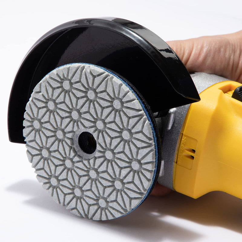4" Diamond Polishing Pads 3 Step High Efficiency Abrasive Disc for Granite Marble Concrete Flexible Grinding Rubber Backing Pad Included 3 Steps