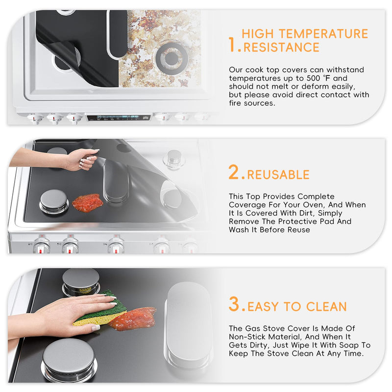 Gas Stove Burner Cover, Stove Guard Stove Top Protector, Gas Stove Burner Liners Compatible with Samsung Gas Stove Range, for Kitchen Cooking, Reusable, Non-Stick and Easy to Clean (2PCS)