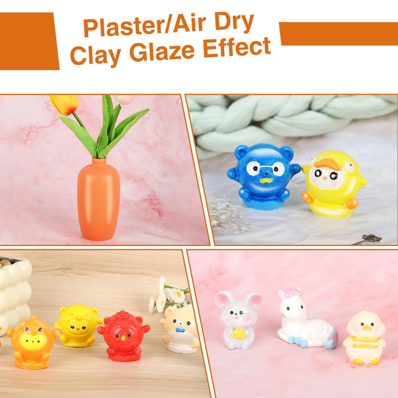 Gloss Clay Varnish,160ml Acrylic Varnish,Air Dry Clay Glaze,Clay Sealant,Glossy Finish for Pottery,Clear Gloss Varnish for Polymer or Craft Pottery,Ceramics,Oil Painting,Wood,Two Bottles