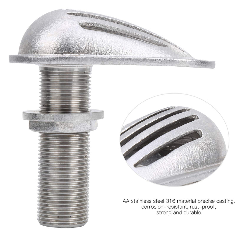 Yctze MJS023 316 Stainless Steel Marine Boat Intake Filter, Through-Hull Water Intake Scoop, Water Filter for Boat Pumps, 2-Pack