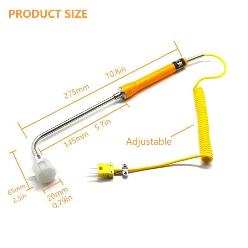 K-Type Sensor thermocouple k type Surface Temperature Probe surface thermocouple sensor High Temperature Thermocouple -50 to 500℃ (W-188) W-188