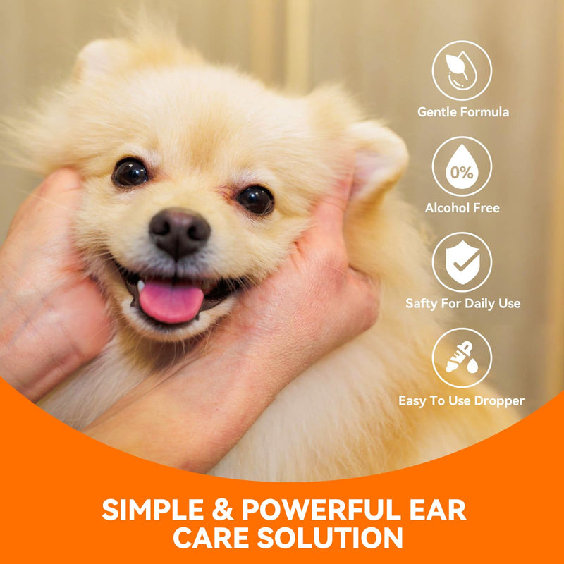 PUAINTA Dog Ear Cleaner, Natural Dog Ear Drops and Infection Treatment, Quantum Silver Dog Ear Cleaning Solution for Itching, Irritation & Wax Build-Up,1oz 1 oz