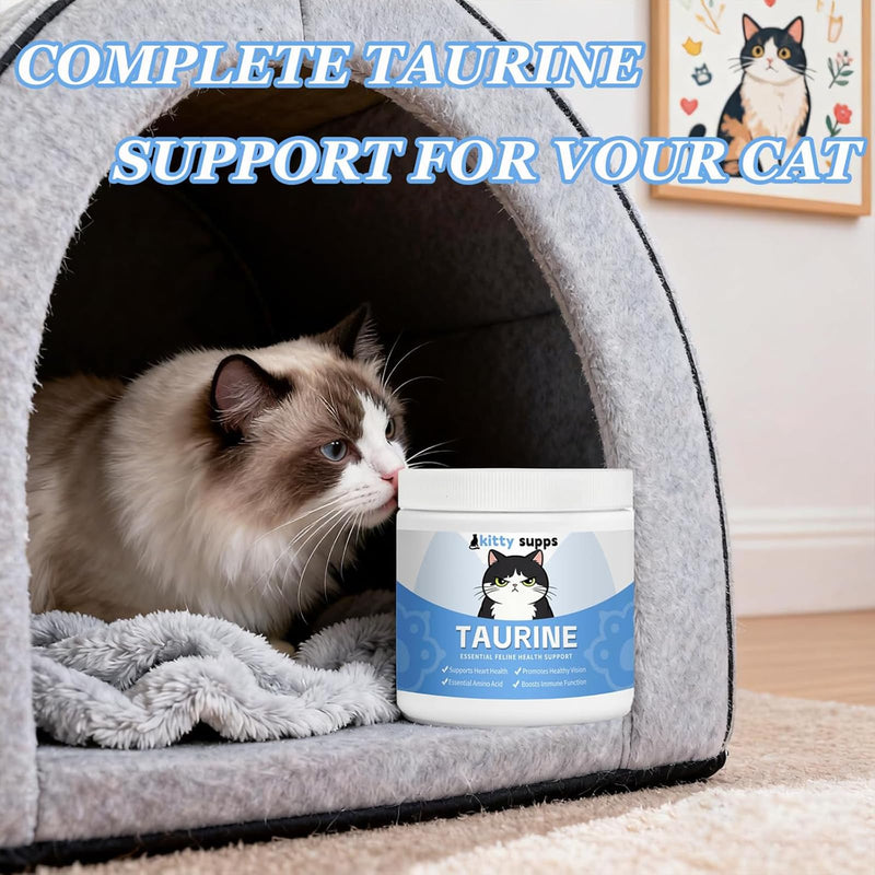 1PCS Kitty Supps Taurine for Cats,KittySupps Taurine for Cats,Taurine Supplement,Immune Support, Boost Energy & Vitality & Daily Wellness, 200 Grams/Bottle (1) 1