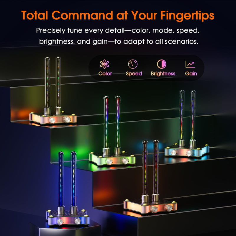 Douk Audio RGB LED Sound Level: Tube Meter Music Spectrum Display Microphone Pickup Magnetic Design Desktop Set-Up HiFi Gaming Ambient Light for Audiophiles Gift (VU9-MINI)