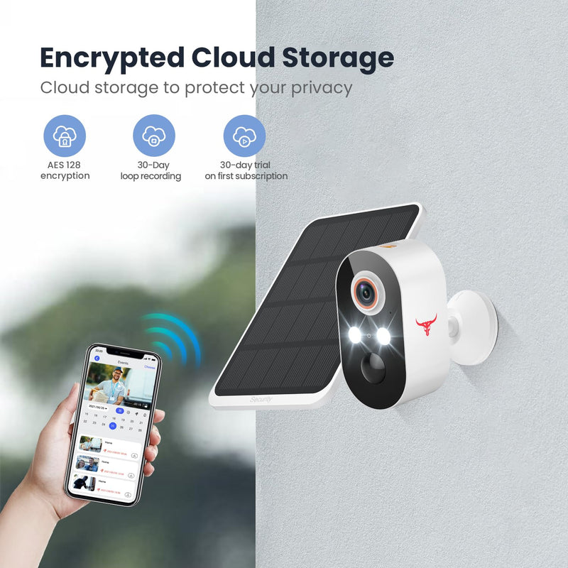 1080p Wireless Security Camera with Solar Panel, AI Human Detection, 2-Way Talk, Night Vision, Cloud Storage (Sold Separately), Battery Included, Home Security, 2.4GHz WiFi Only (2 Pack) 2 pack