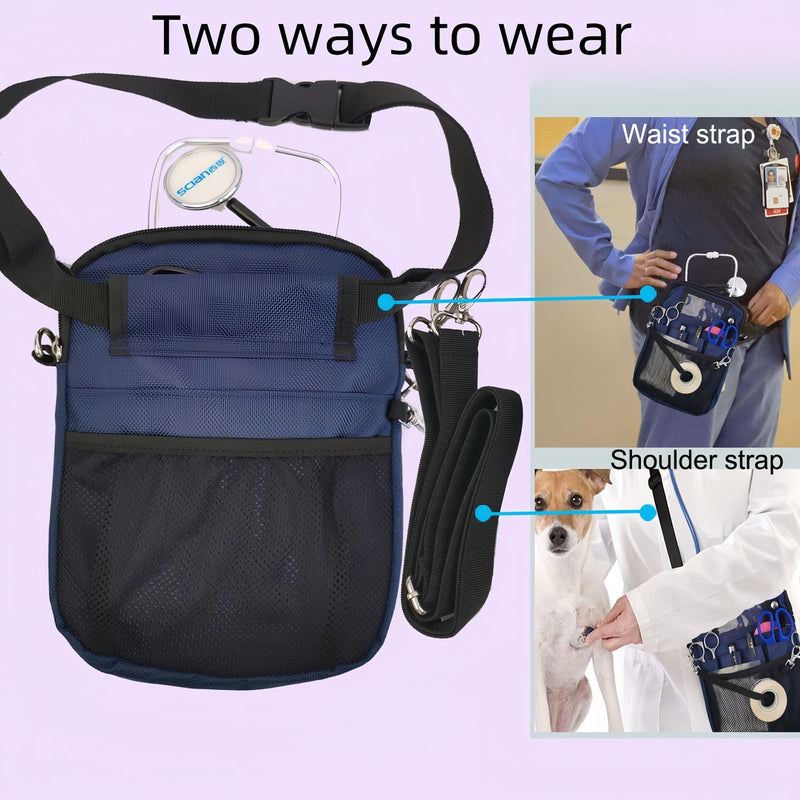 Yodilala Nurse Fanny Pack,Nurse Essentials,Clinical Nursing Bag, Utility Belt Bag for Stethoscopes Holder,Bandage Scissors and Other Medical Supplies（Black） Black