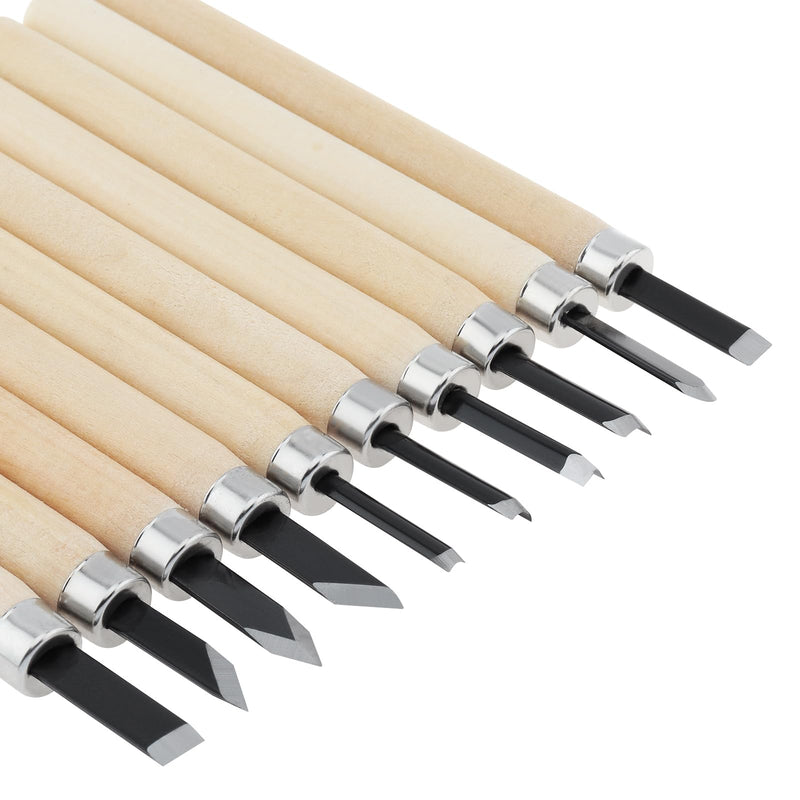 OriGlam 10pcs Professional Wood Carving Chisel Set, Carbon Steel Wood Carving Tools, Woodworking Chisels Wood Chisel Kits, Power Grip Carving Tools Great for Carving Woodworking Beginners & Kids
