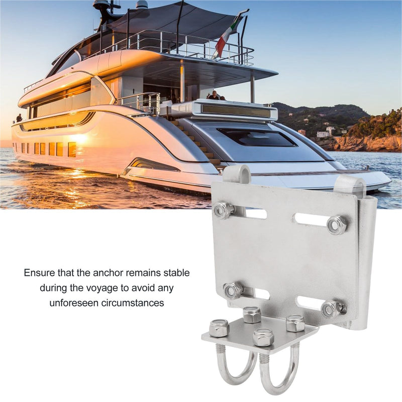 Aramox Rail Mount Anchor Bracket, 35lbs Stainless Steel Horizontal Stanchion Rail Mount Anchor Bracket Holder for Boats Yachts Ships (Small 8585SE1) Small 8585SE1