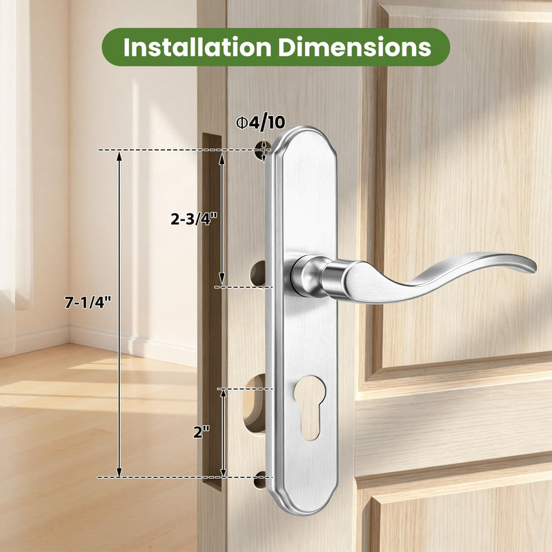 Storm Door Handle Replacement, Screen Door Handle Complete Set,Satin Nickel Satin Nickel