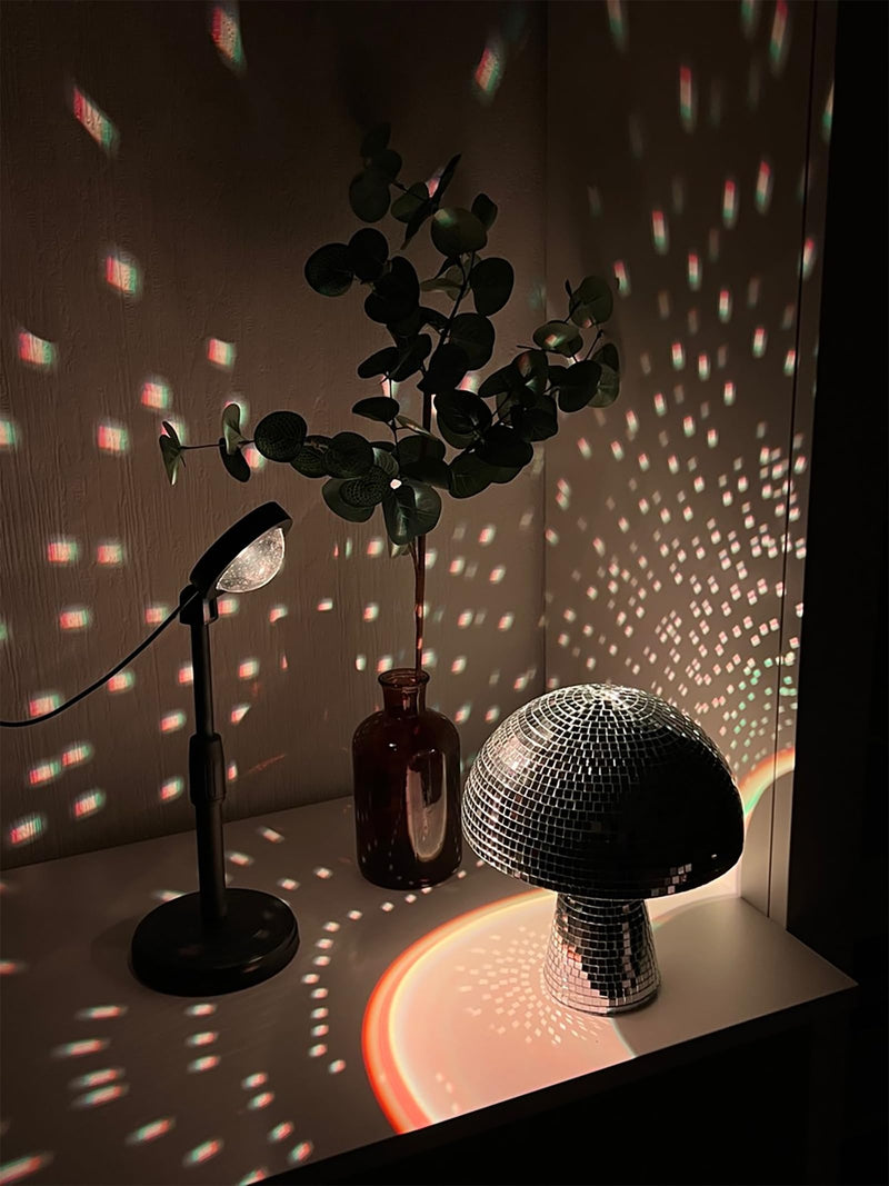 Creative Mushroom Disco Ball for Party, Table Decor Mirror Retro Handmade Disco Ball Mushroom Shape Home Art Decorations,Bar Ornaments(Silver, S(5.9'')) S(5.9'') Silver