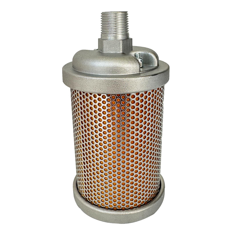M07 Air Compressor Muffler 3/4" NPT Male, Air Exhaust Muffler Silencer for Compressor Dryer Compressed Air Equipment and Systems, Single Chamber 145 PSI, Muffler Replacement Part