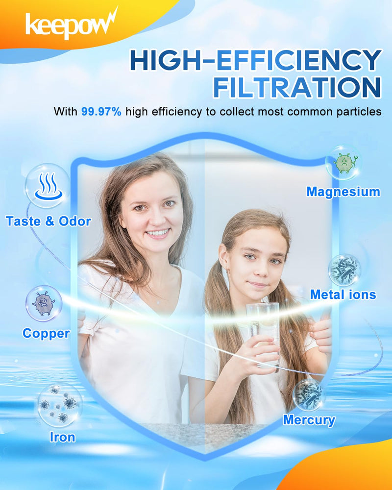 KEEPOW Filtered Replacement Filter Compatible with Clearly Filtered Water Filter Pitcher with Primer Bag, Last Up to 4 Months or 100 Gallons, 2 Pack 2+1 Pack