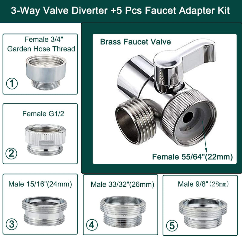 Sink Faucet Sprayer Attachment, Faucet Shower Sprayer with 59" Stainless Steel Hose for Hair Washing&Pet Shower for Bathroom Bathtub, Kitchen,Garden Tub,Utility Laundry Tub