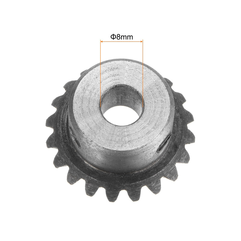 HARFINGTON 2pcs Bevel Gear 1M 20 Teeth 8mm Shaft Hole 1:1 Tapered Bevel Pinion Gear 45# Steel 1.5 Module 90 Degree Steering Gear, for Hardware Mechanical Rotation