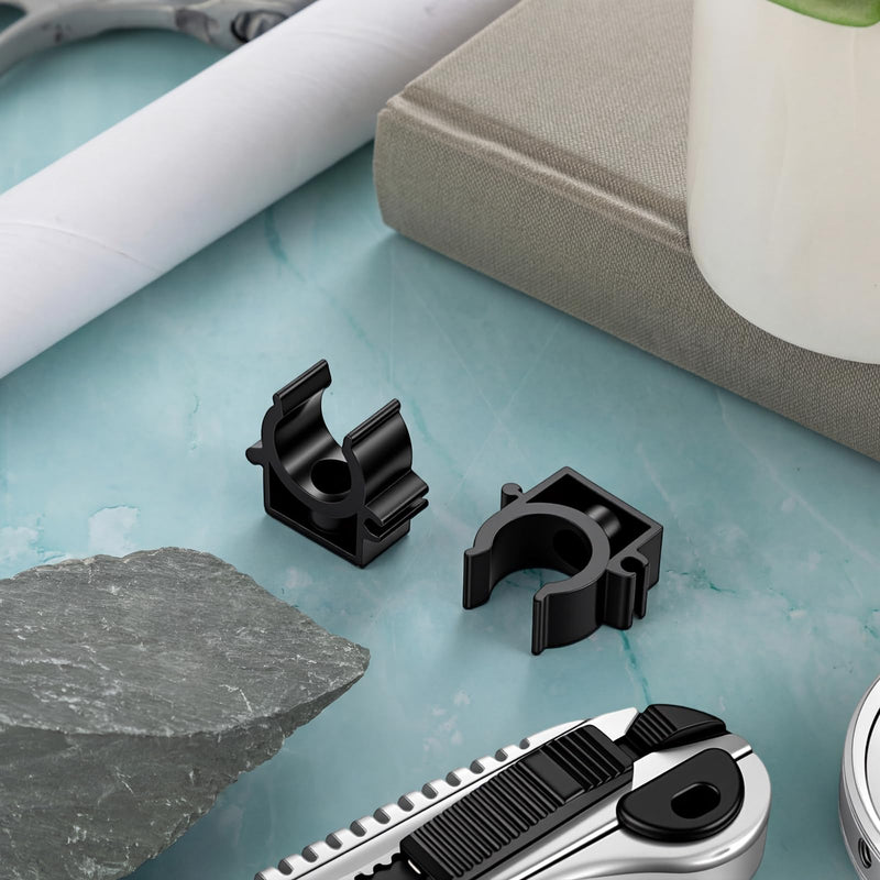 Sliner 100 Pack 3/4" Pipe Clips for Compressed Air Lines Pex Clamps U Shaped Pipe Clamp Hanger High Flexibility Shatterproof for Compressed Air Piping Tubing Hose Fixing (Black) 3/4" Black