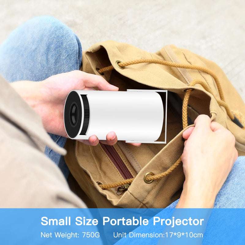 Mini Projector, Support 4K 1080P Portable Projector with WIFI6 and 5.2 Bluetooth, Android 11, 200 ANSI Lumens, 210° Rotatable, Auto Keystone Correction,35"-130" Screen Video Projector HY300 PRO