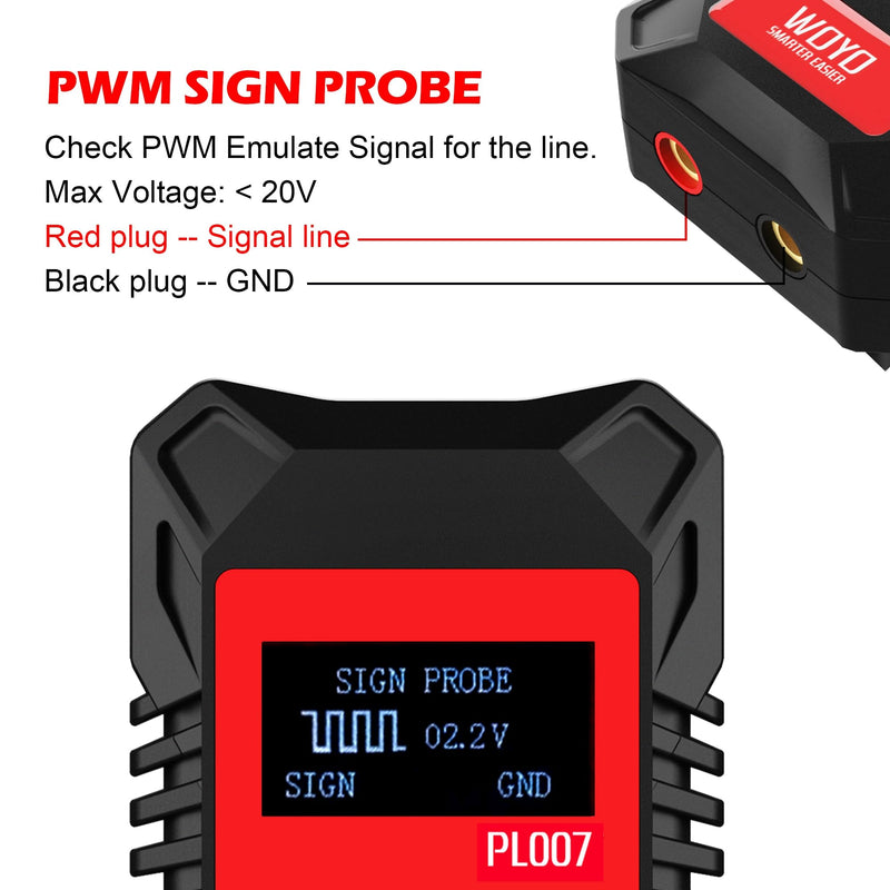 CAN LIN PWM Tester, WOYO PL007 CAN Bus Analyzer for Automotive Diagnostic Tool, Auto-Recognize CAN-H & CAN-L, CAN Range 50-1000kbps, PWM Signal Detector on Bench, LIN Bus Baud Range 2400-19200bps