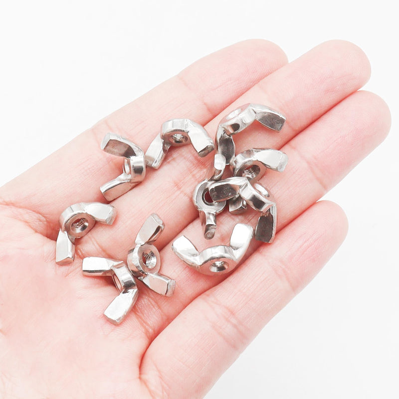 20pcs M3x0.5mm Wing Nuts, Carbon Steel Zinc Plated Butterfly Wingnuts Wing Metric Nuts Fasteners Parts Screws Hand Twist Tighten Ear Butterfly Nut M3-20pcs