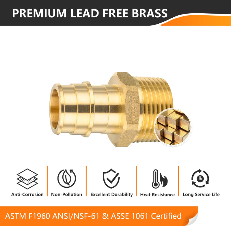 10PC HeSun 1/2" PEX-A Expansion x 1/2" Male NPT Adapter(PEX1960016-10) 1/2 Inch,10 Pack Male Adapter