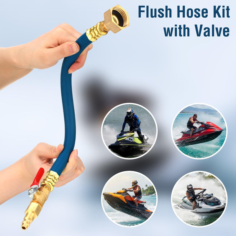 AceOrbit 2 Pack Flush Hose Fitting Kit Compatible with Yamaha/WaveRunner/Sport Jet Boats Flush Hose Adapter Boat Accessory, Blue
