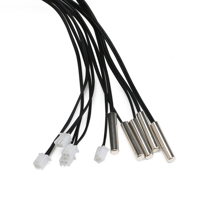 DROK 10K Temperature Sensor Probe, 5pcs 1 Meter Waterproof Temp Sensor Probe, Stainless Steel 3950 NTC Temp Sensor Probe, Digital Temperature Transmitter Extension Cable 1-Meter/3.28ft 5