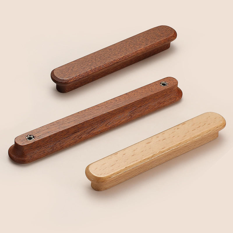Red Wood-7.56 in 4 pcs Wood Drawer Knobs Pulls Handles Kitchen Cabinets Furniture Dresser Wardrobe Cupboard Drawer Knobs Pulls Handle Red wood-7.56