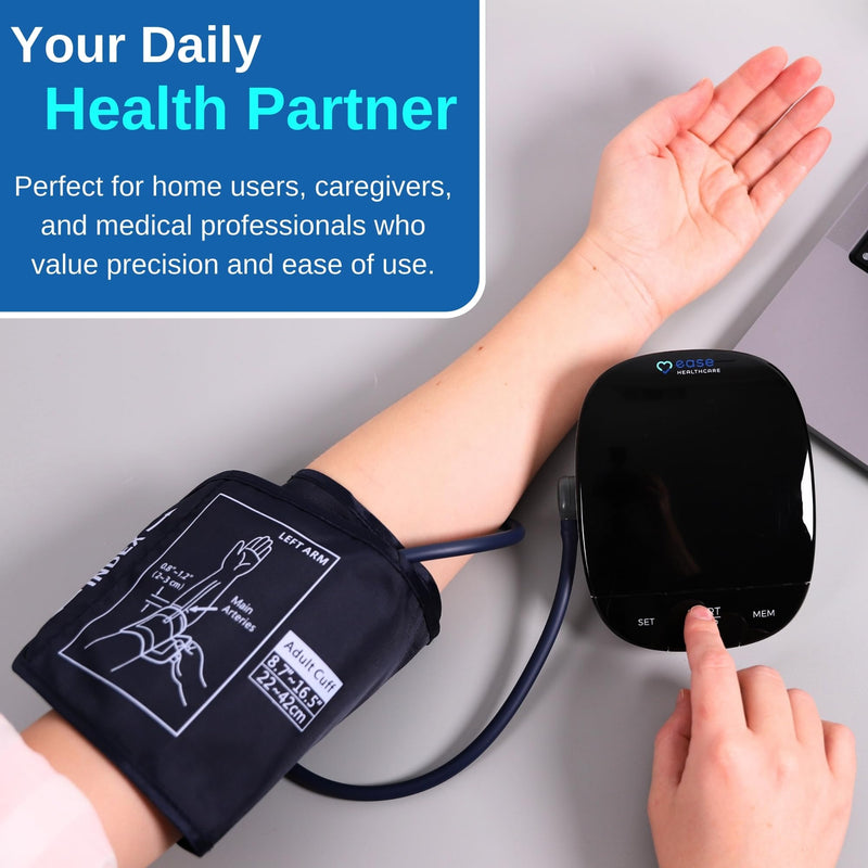 Monitor Digital Upper Arm Cuff - At Home Use Medical Device - Blood Pressure Monitor - Large Display Voice Memory - Sphygmomanometer Medical Equipments - FC-BP130