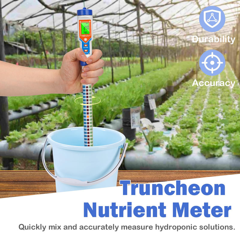 Truncheon Nutrient Meter for Hydroponic Digital Conductivity Tester for Water EC and TDS Meter with EC CF 500ppm 700ppm for Indoor Plant Grow Hydro Reservoir Tank Aeroponic Garden