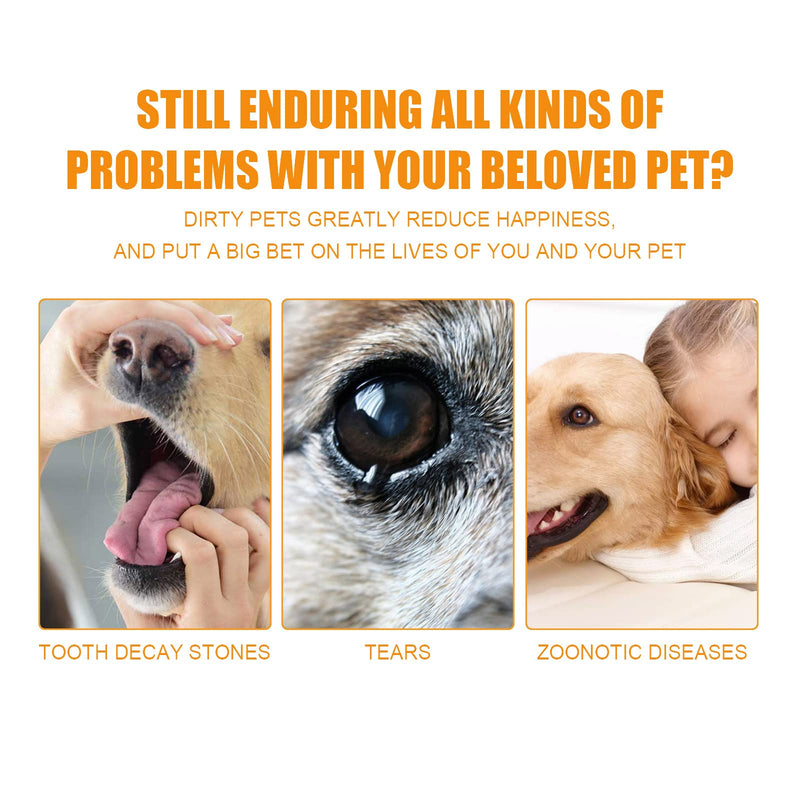 Pet Dental Fingers Wipes, Dog Teeth Cleaning Finger Cots,50 Wipes Oral Wipes Pads for Dogs and Cats - Optimize Oral Health Reduces Plaque, Freshens Breath - PawsPlanet Australia