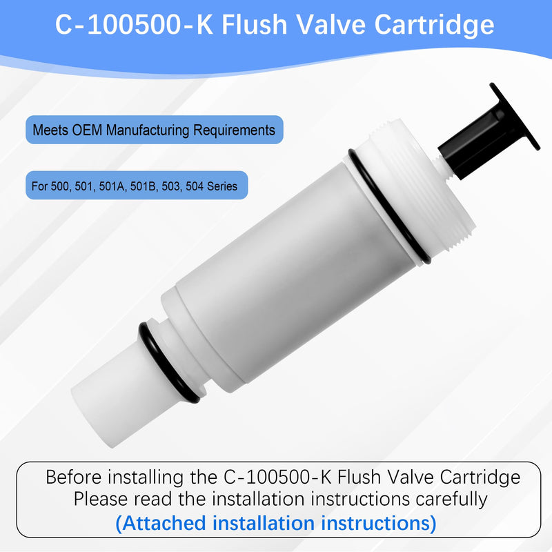 C-100500-K Flush Valve Cartridge Assembly, for 500, 501, 501A, 501B, 503, 504 Series Tank System, Compatible with M-101526-F3, M-101526-F4 Pressure Assist Tank