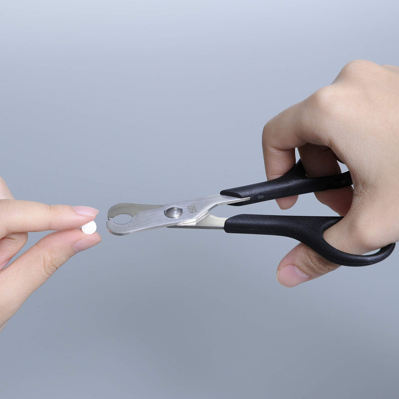 ALLEX Pill Cutter Splitter Scissors for Small and Tiny Pills, Japanese Stainless Steel Blade, Tablet Cutter Scissors, Made in JAPAN Black