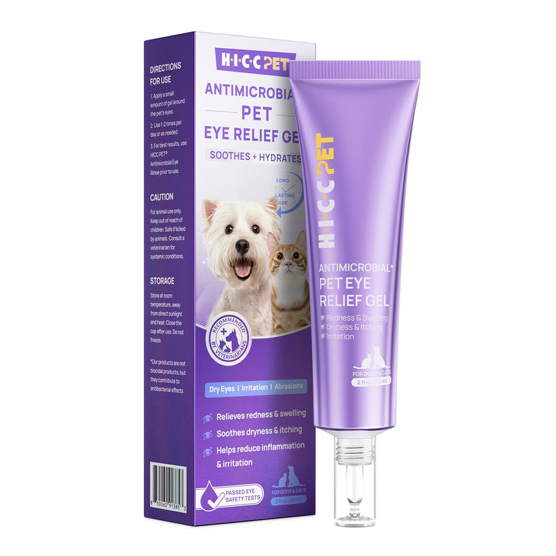 HICC PET Dog Eye Gel, Vet-Trusted Dog Eye Infection Treatment, Cat Eye Drops Wash, Soothes Irritation, Moisturizes Dry Eyes, Dog Eye Drops Ointment Alternative for Dogs, Cats, Horses. 2 fl oz | Trusted HOCl Technology/Balanced Gel Formula/Helps Maintai...