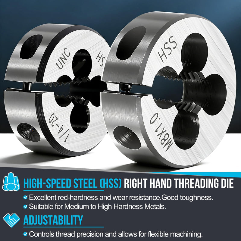 PATIKIL M18 x 1.5mm Round Threading Die, Right Hand High-Speed Steel Machine Thread Threading Die, Adjustable Thread Repair Tool for Stainless Steel, Alloy Metal - 1 Pack 50mm OD, Standard