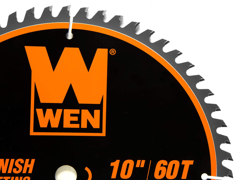 WEN BL1060 10-Inch 60-Tooth Fine-Finish Professional Woodworking Saw Blade for Miter Saws and Table Saws, Silver,Pack of one Standard
