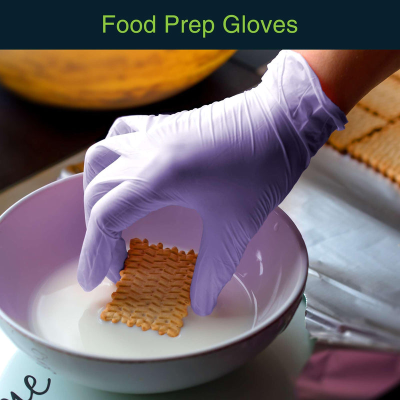 Lilac Nitrile Disposable Gloves - 100 Count - 3 Mil Nitrile Gloves Small - Powder and Latex Free Rubber Gloves - Surgical Medical Exam Gloves - Food Safe Cooking Gloves Lilac