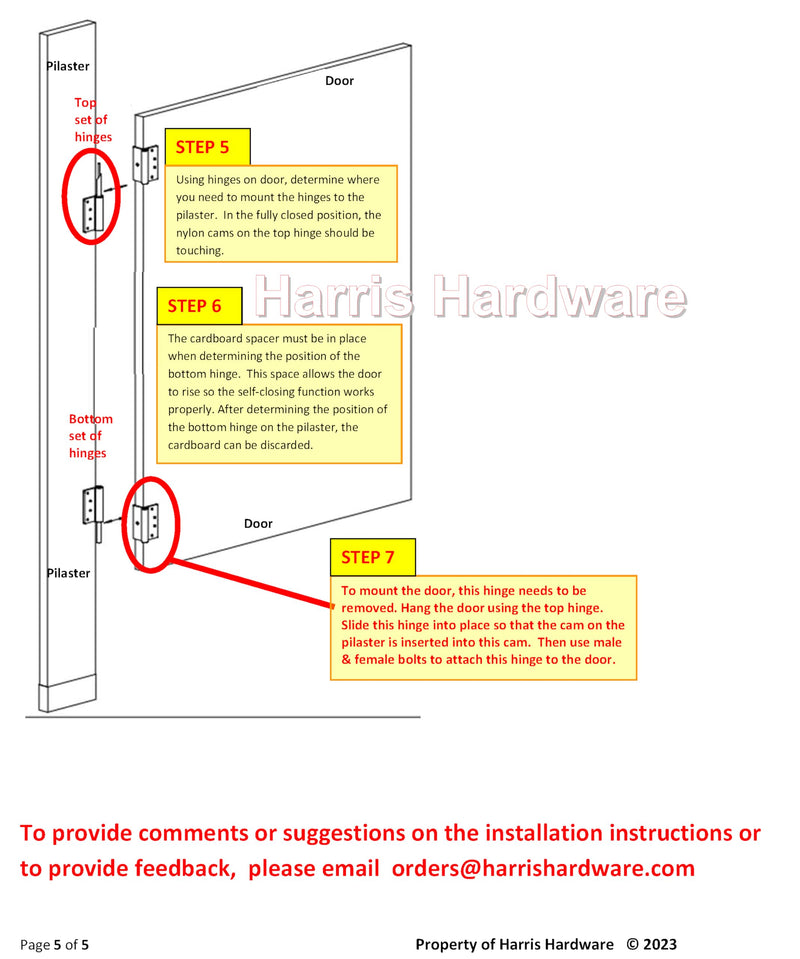 Aluminum Wrap-Around Hinges for Toilet Partition Door, 1 Pair for 1 in. Door & 1 in. Pilaster, Bright Anodized Finish
