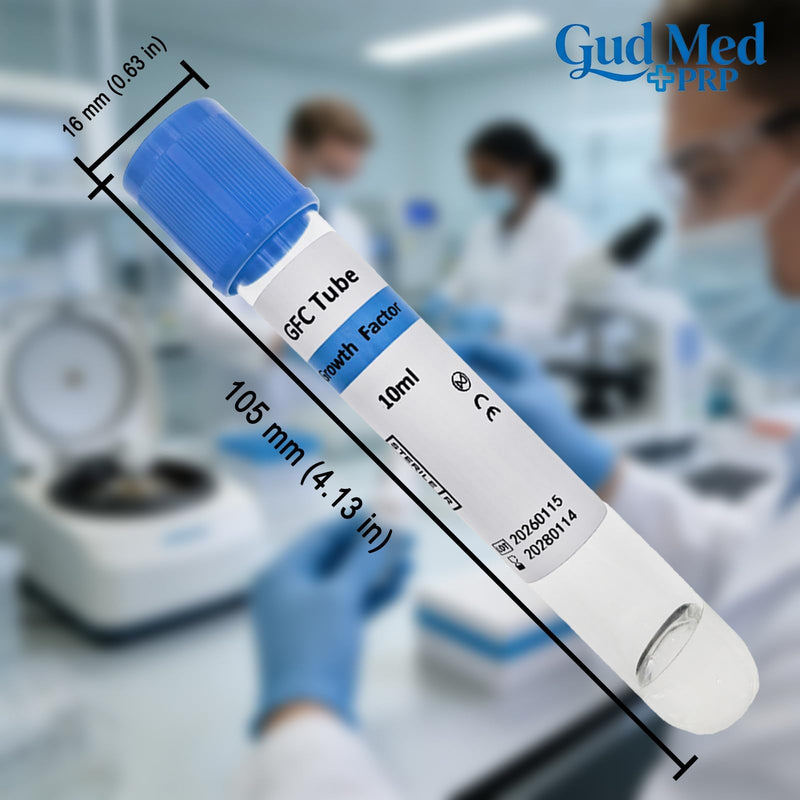 10 Pack Lab-Grade GFC Glass Tubes 10 mL with Separation Gel, Sterile Individually Wrapped, for Research Use Only by GudMedPRP