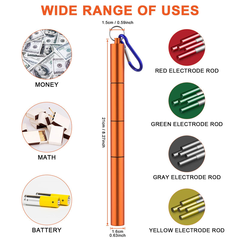 3 Pcs Electrode Rod Storage Tube,Ybenlld Welding Rod Holder,Portable Aluminum Welding Rod Container,Orange