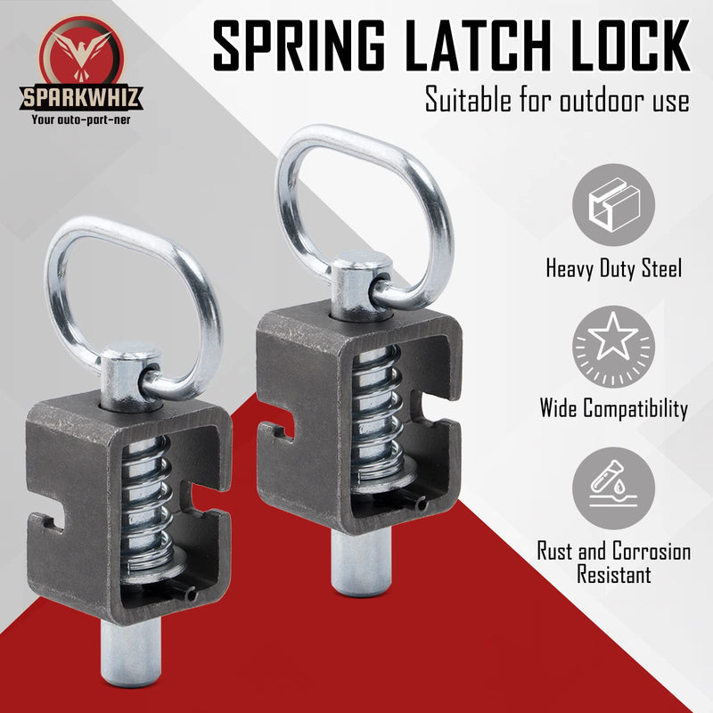 Spring Latch Lock, Weld-On Spring Latch Assembly, Trailer Gate Latch, Pack of 2 (Universal)