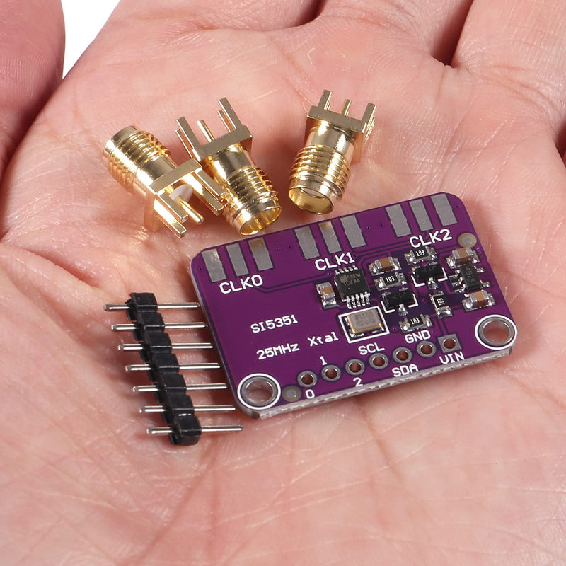 2Pcs Si5351 I2C IIC High Frequency Signal Generator DC 3V-5V CJMCU-5351 Si5351A Clock Generator Breakout Board 8KHz to 160MHz Square Wave Frequency Generator with Dupont Cable