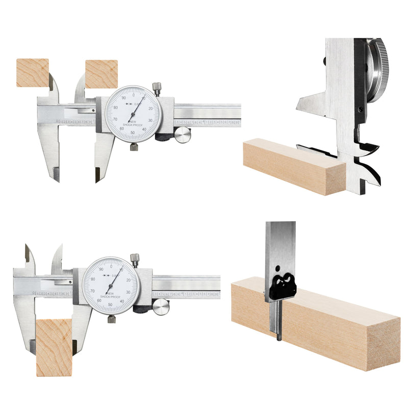 TEXALAN(R) 0-6" 4 Way Dial Caliper .001" Shock Proof Imperial Stainless Steel