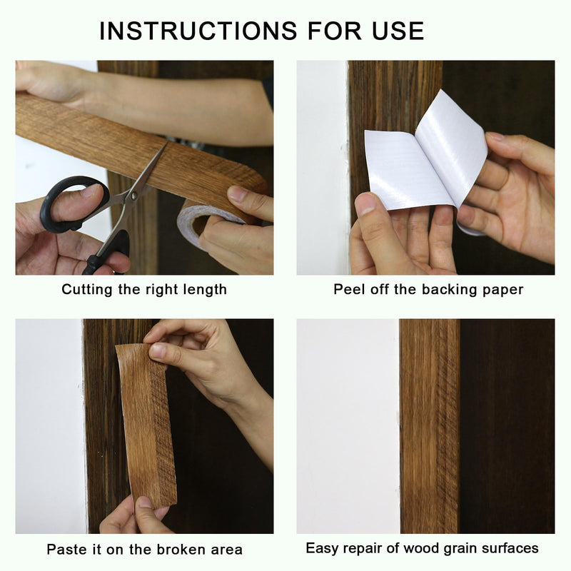 BOMEI PACK Wood Grain Repair Tape in Begonia Wood 4inch X 33ft,Self Adhesive Repair Patch for Furniture, Floors, Cabinets, Windows, Doors, RV, Home Decor and DIY Projects,1 Roll